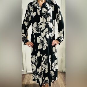 H&M Monochrome Floral Dress